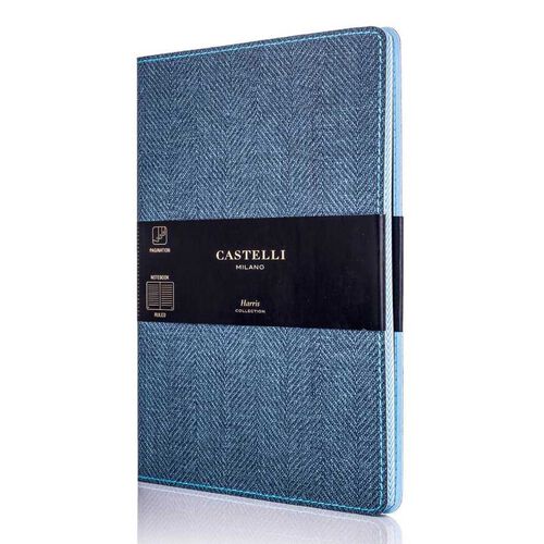 Castelli Harris Pocket Ruled Slate Blue Notebook